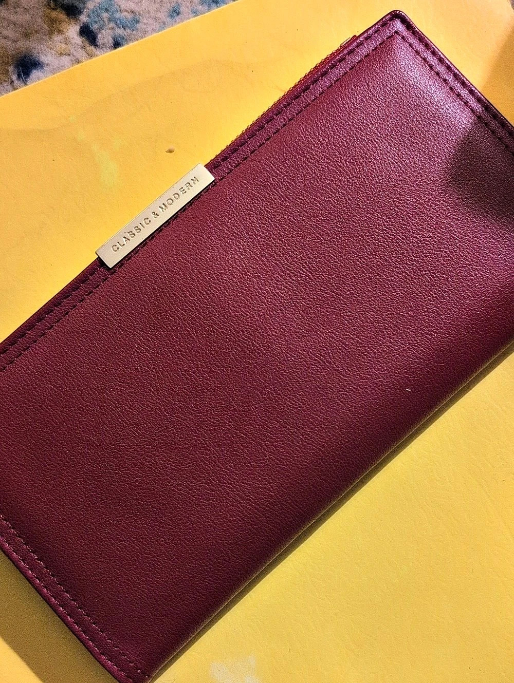 Talian Leather-Style Wallet in Red & Pink NWT